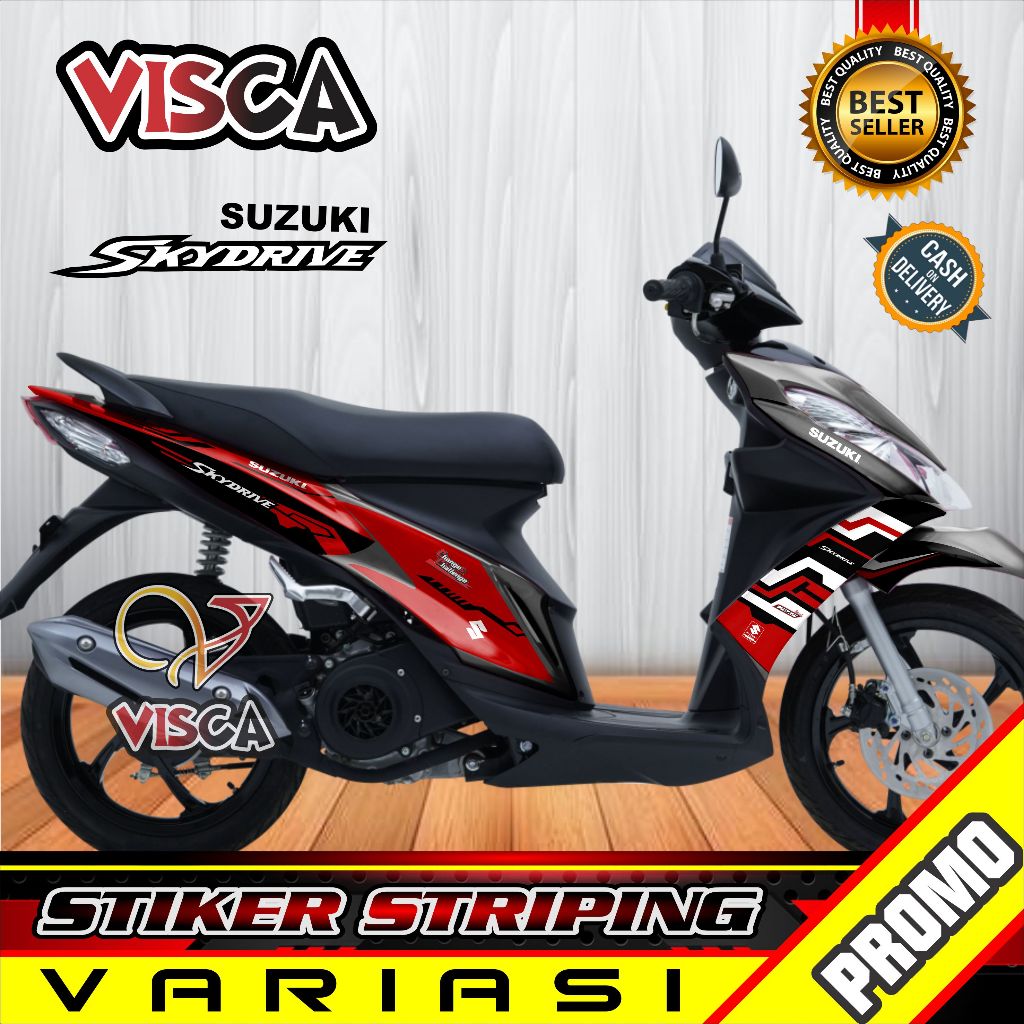 Stiker Striping Suzuki Skydrive Variasi HITECH