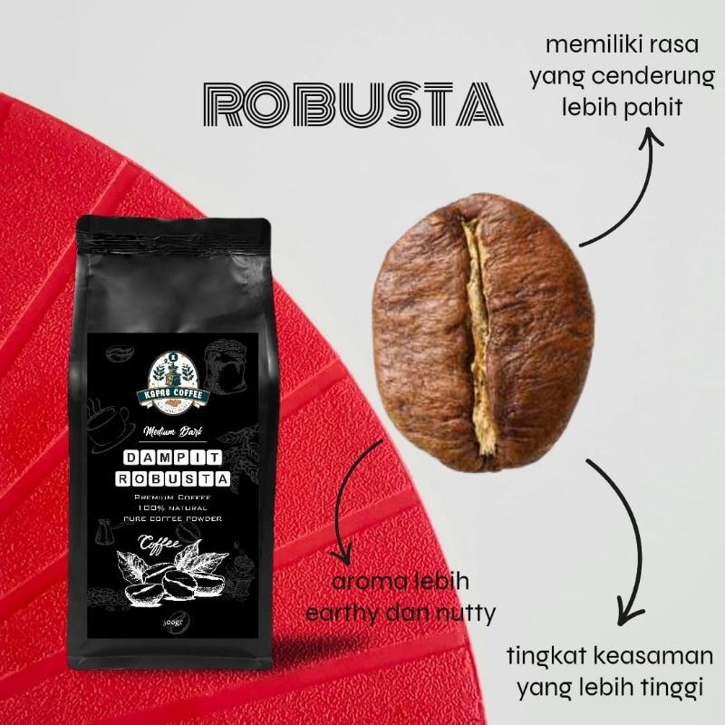 

robusta coffe dampit 500gr dark