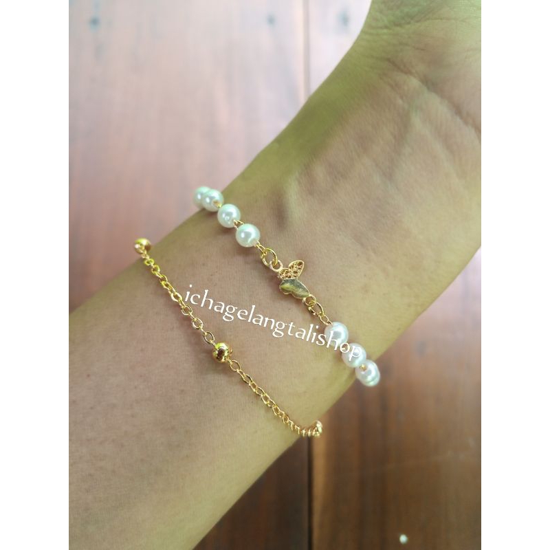 gelang mutiara double layer kupu 0, 2 gram Semar nusantara