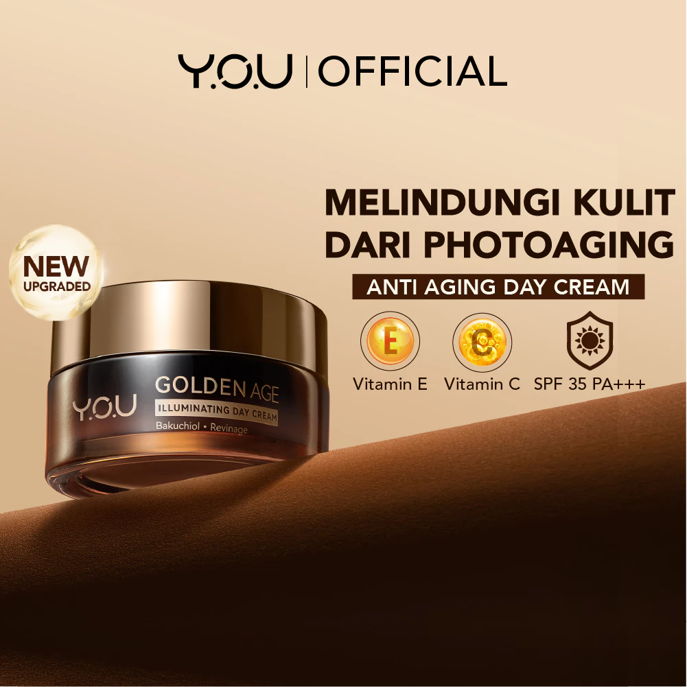 [UPGRADED] Pelembab YOU Golden Age Illuminating Day Cream ORIGINAL Cream Wajah Anti-Aging Cream Sian