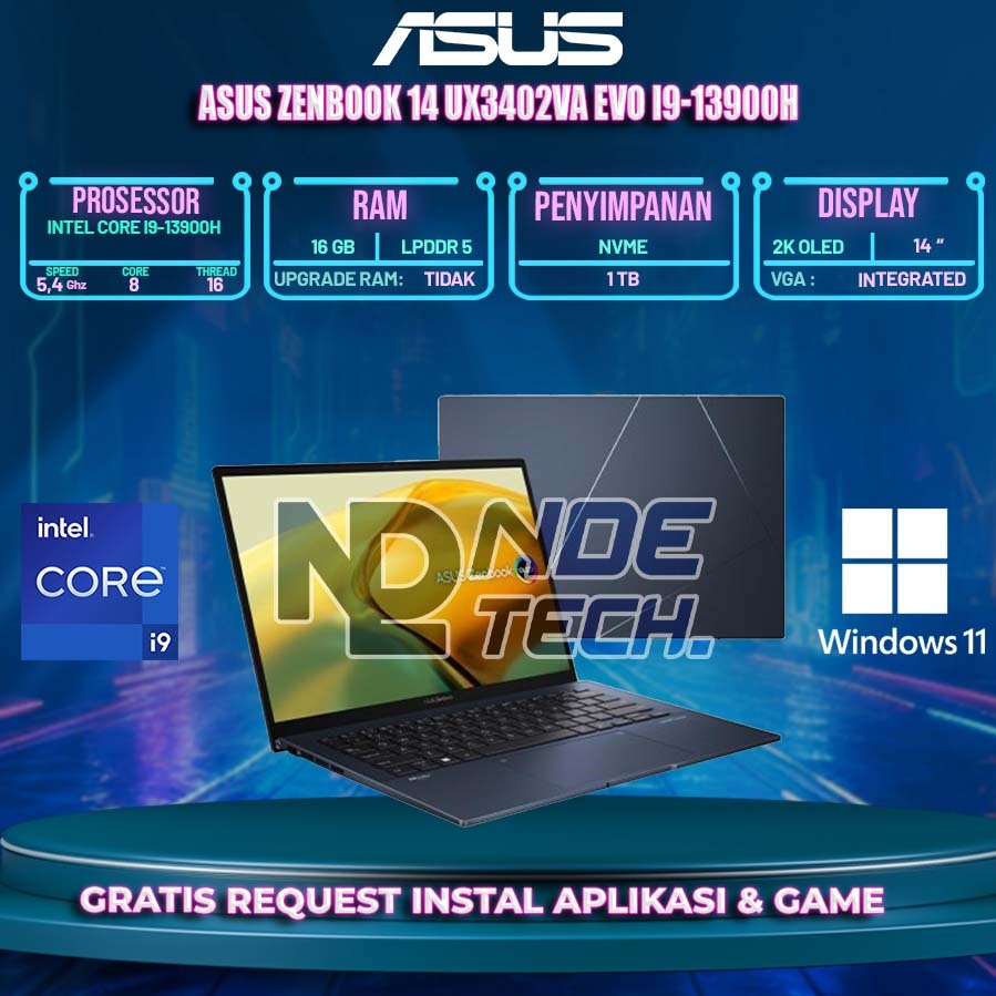 ASUS ZENBOOK 14 UX3402VA EVO I9-13900H