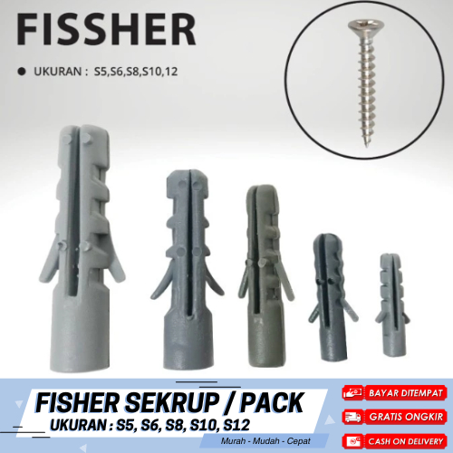 Fisher Sekrup Viser Dudukan Baut Sekrup Tembok PVC Perpack