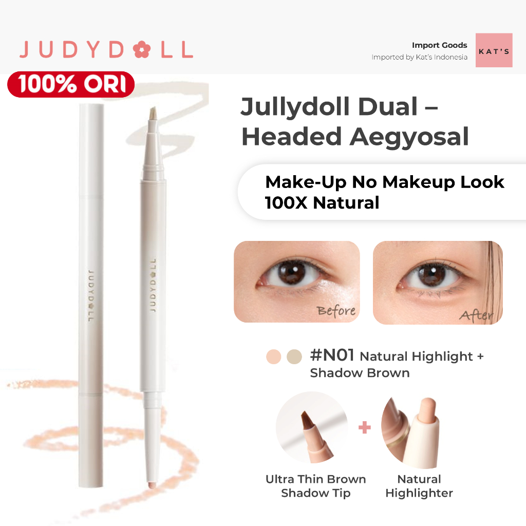 [TikTok Viral] Judydoll Aegyosal Maker Double Head Pen - Eyeliner Aegyosal No Makeup Makeup Look