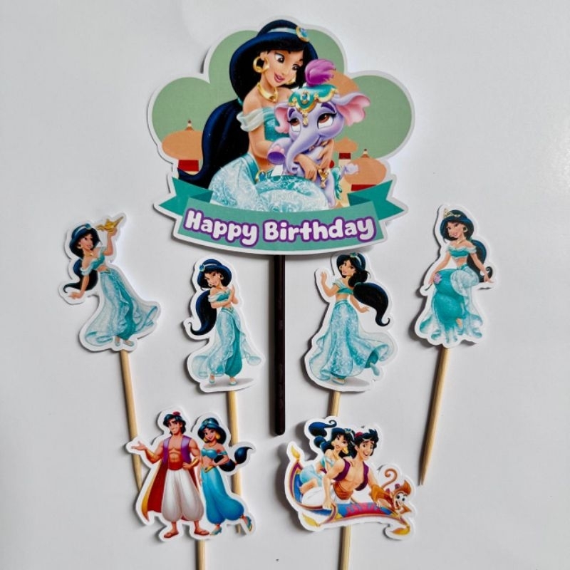 TOPPER PRINCESS JASMINE / CAKE TOPPER PRINCESS JASMINE / TOPPER KUE PRINCESS JASMINE / HIASAN KUE PR