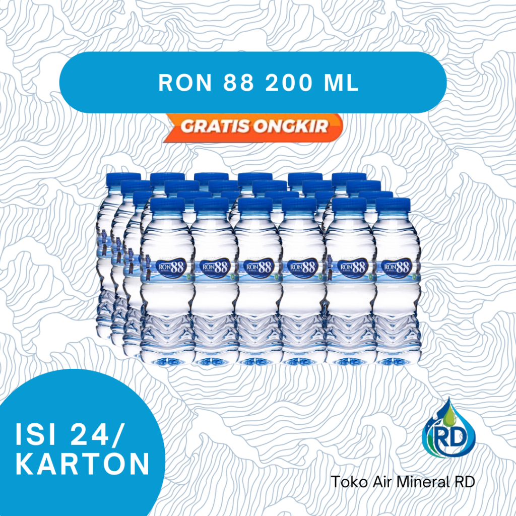 

RD - RON 88 Botol 200 ML 1 Dus - Isi 24 x 200 ML - Air Minum Mineral Botol