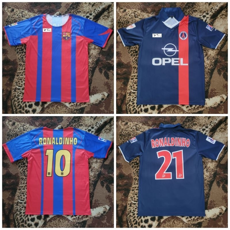 Jersey Barca Barcelona PSG Ronaldinho