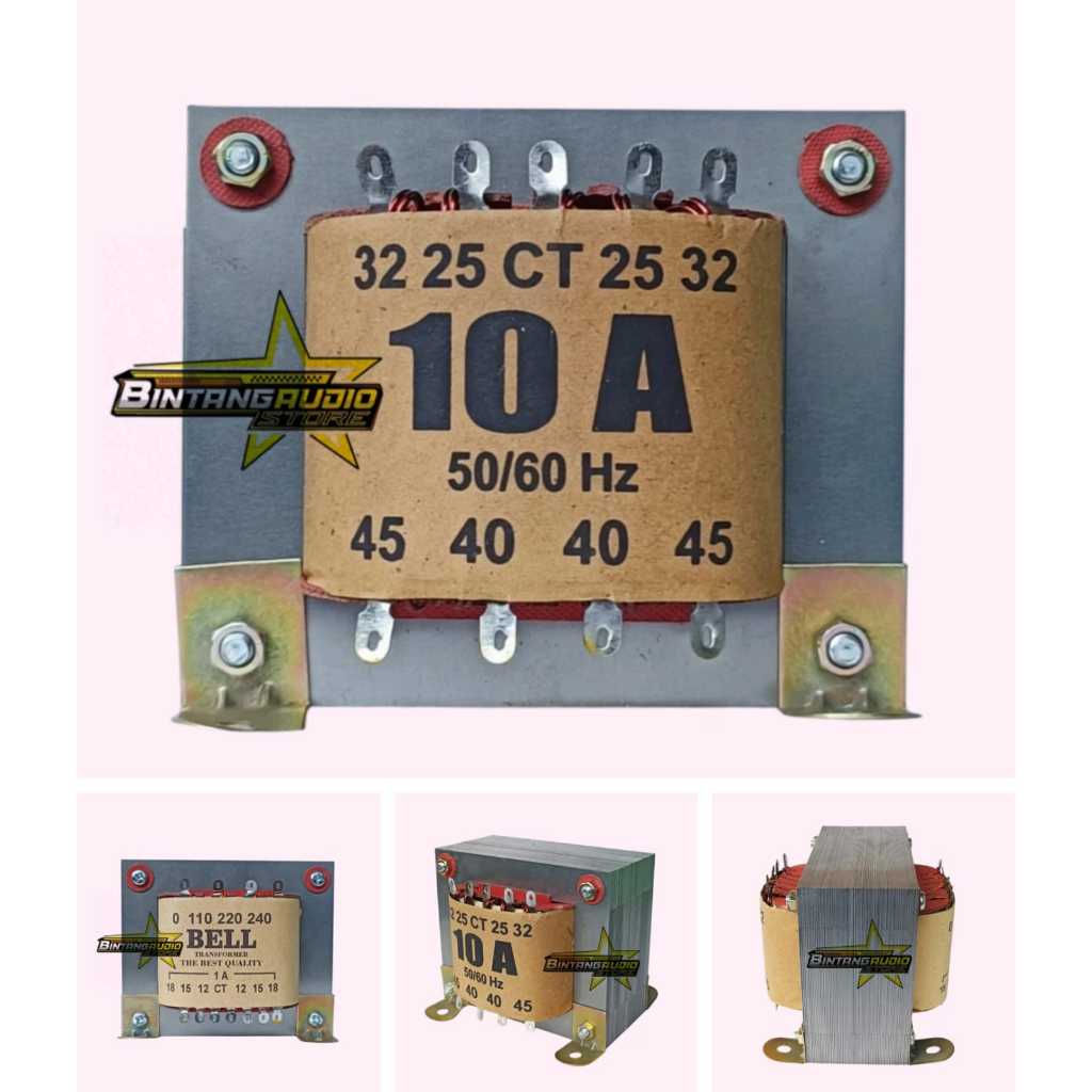 TRAFO Murni 10A BELL / TRAVO 10Amper Besar CT 45V Tembaga Asli