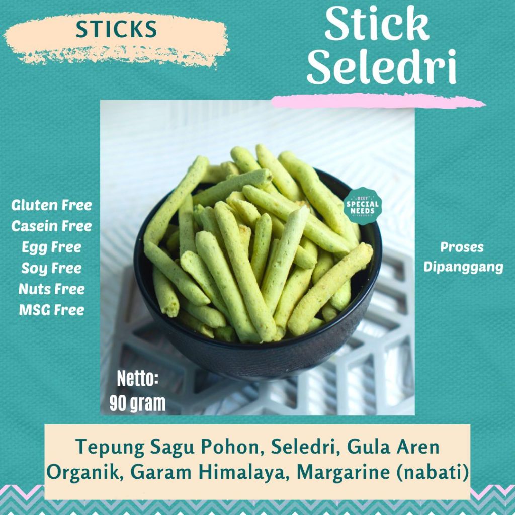 

Stick Seledri - Gluten Free, Egg Free, Dairy Free, MSG Free - Diet Special Needs