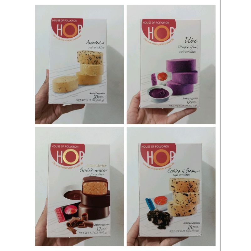 

READY HOP POLVORON ASSORTED UBE CHOCOLATE COOKIES CREAM / HOP PHILIPHINE
