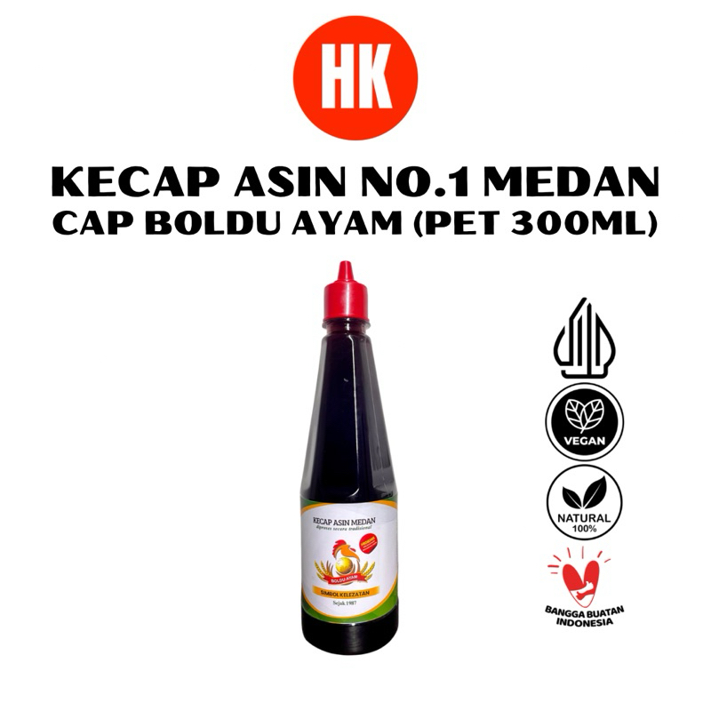 

KECAP ASIN NO.1 MEDAN 'CAP BOLDU AYAM' HALAL (300 ML) [HK MEDAN]