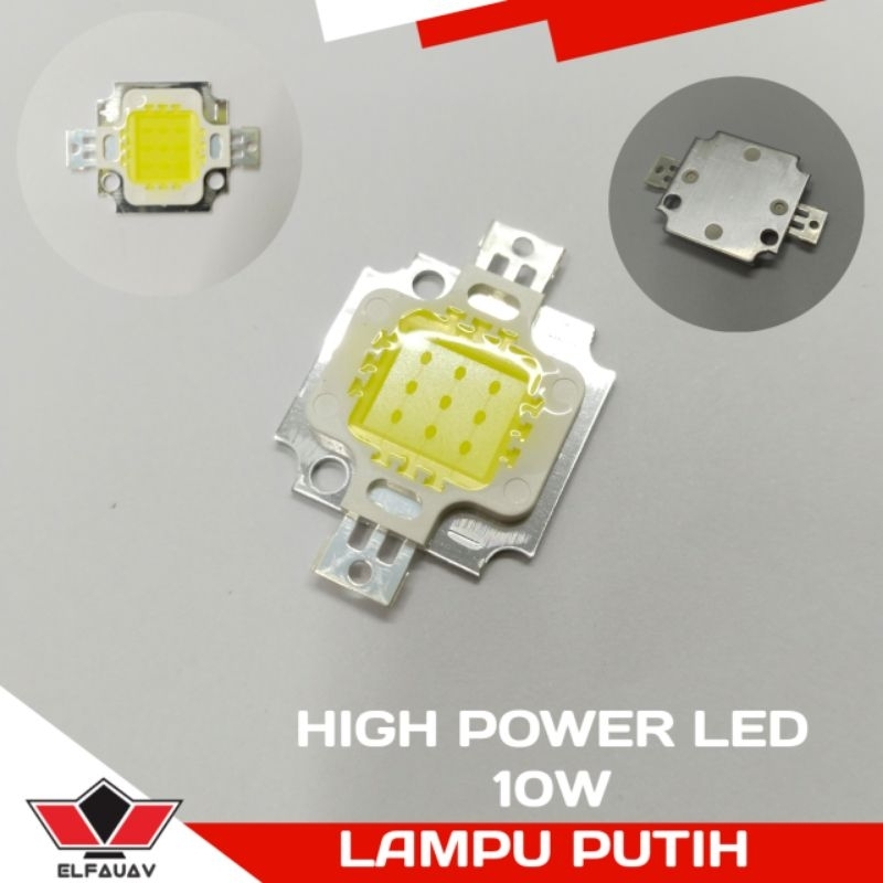 HIGH POWER LED 10W LAMPU PUTIH WHITE EMITTER BEAD 9-12V HPL 10W WATT WARM WHITE