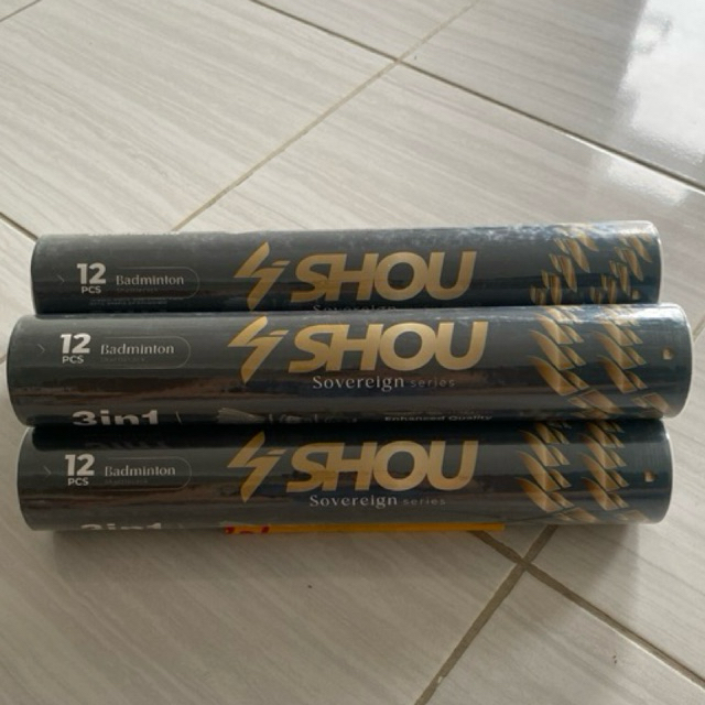 ready stock shuttle cock shou sovereign 3 in 1 badminton