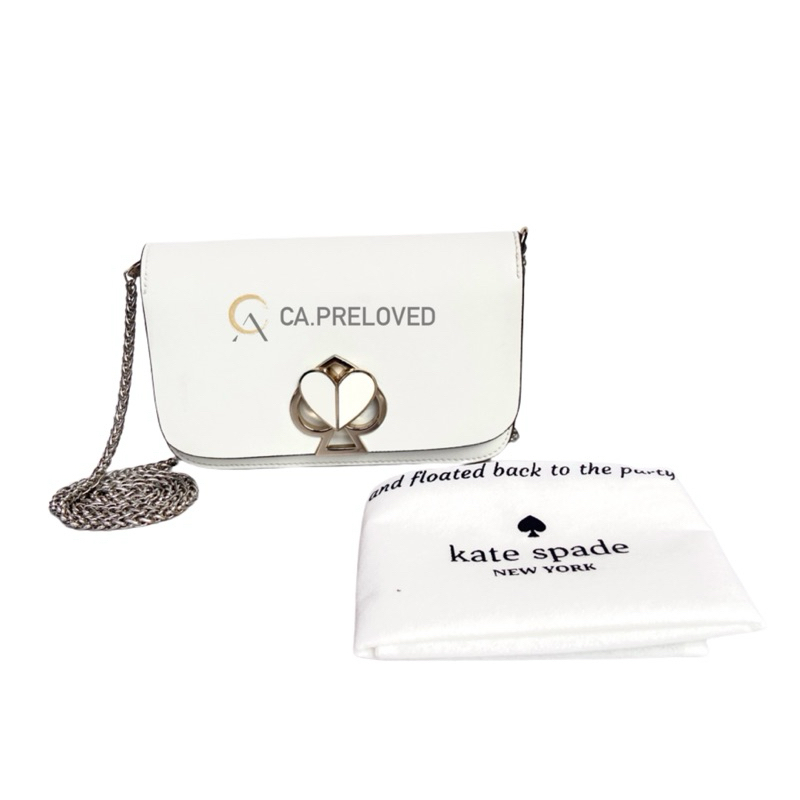 Preloved Kate Spade KS Nicola Twistlock Medium Convertible Crossbody White