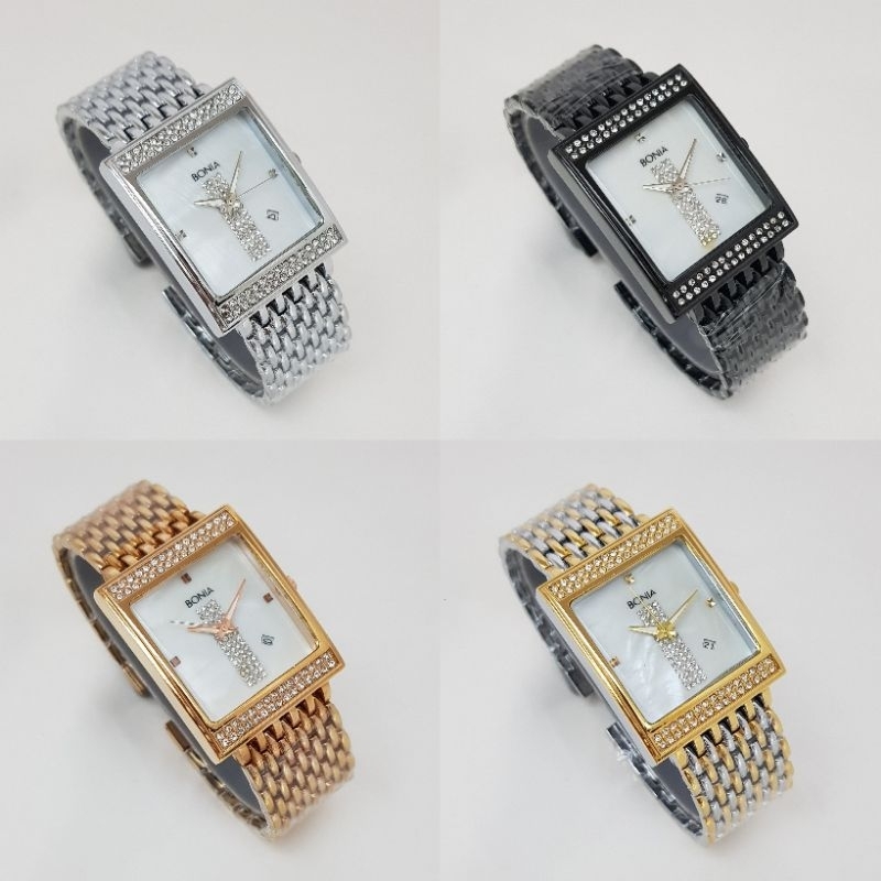 Jam Tangan Wanita Fashion Watch Bonia Tanggal Permata High Quality