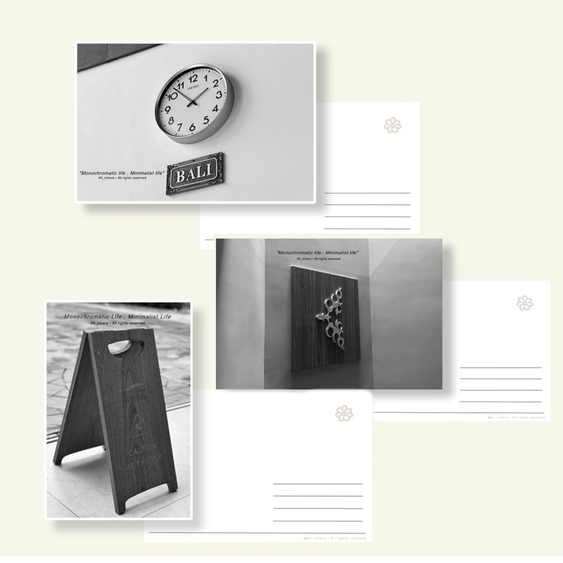 

[Ser. Monochrome;Minimalist Life] Kartu Postcard/ Pos Digicam
