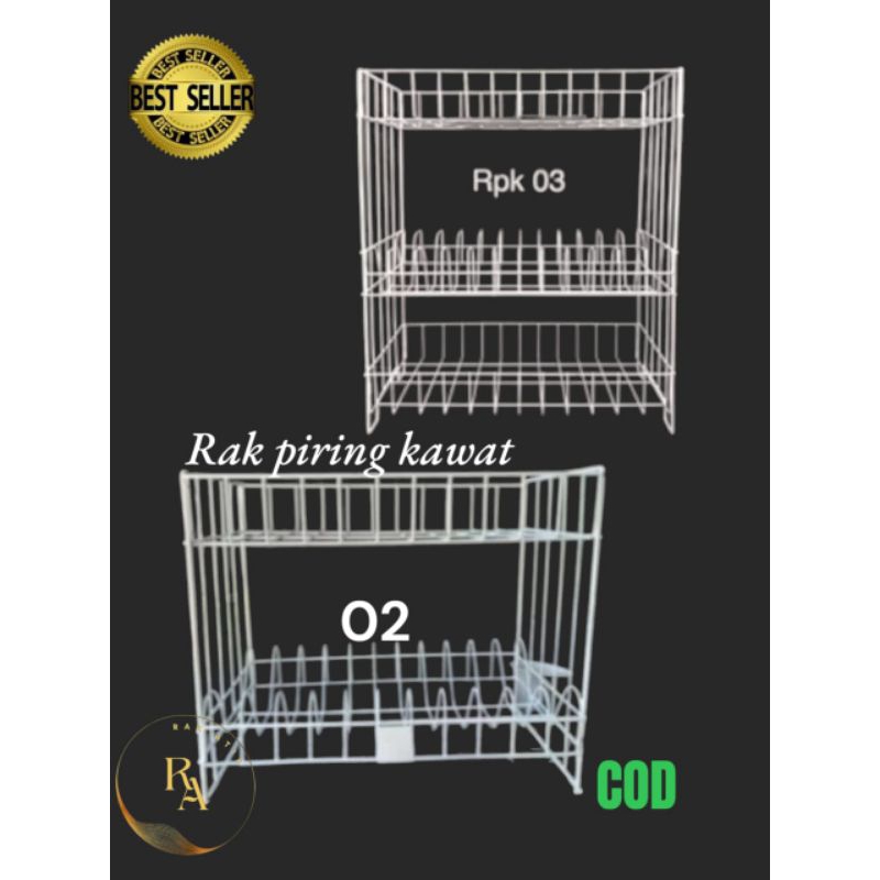 RAK PIRING KAWAT 3 TINGKAT/RAK PIRING DAPUR 3 SUSUN RPK/RAK PIRING KAWAT RPK ANTI KARAT