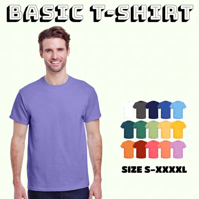 BAJU KAOS POLOS LENGAN PENDEK BAHAN KATUN UNTUK PRIA DAN WANITA - WARNA UNGU MUDA LILAC