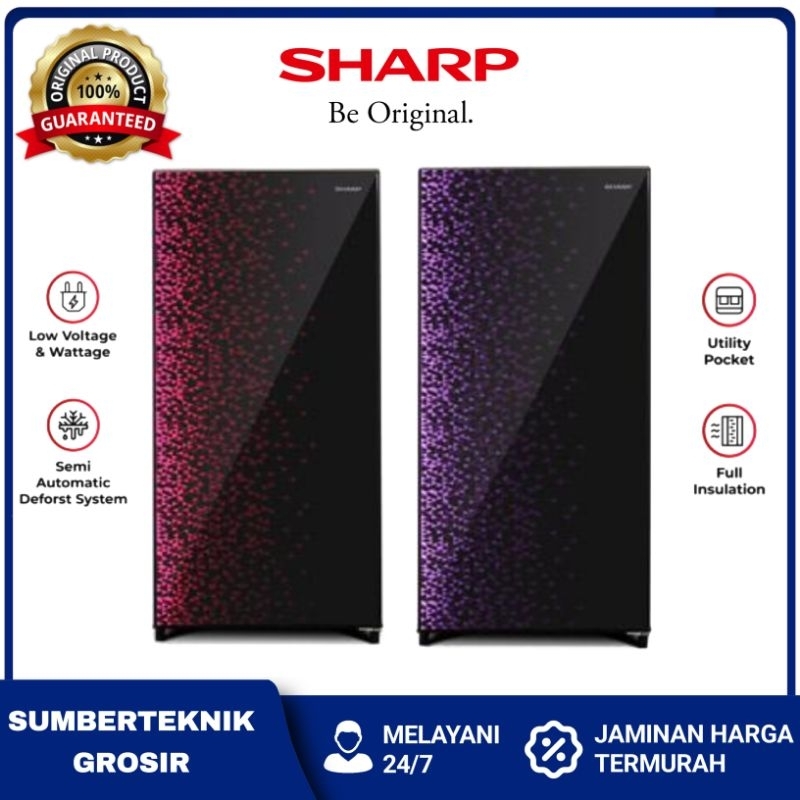 Kulkas SHARP 1 Pintu Sjx 185 mg Sjx-185mg Sjx185mg Lemari es 166 / 157 Liter Hemat Energi Listrik - 