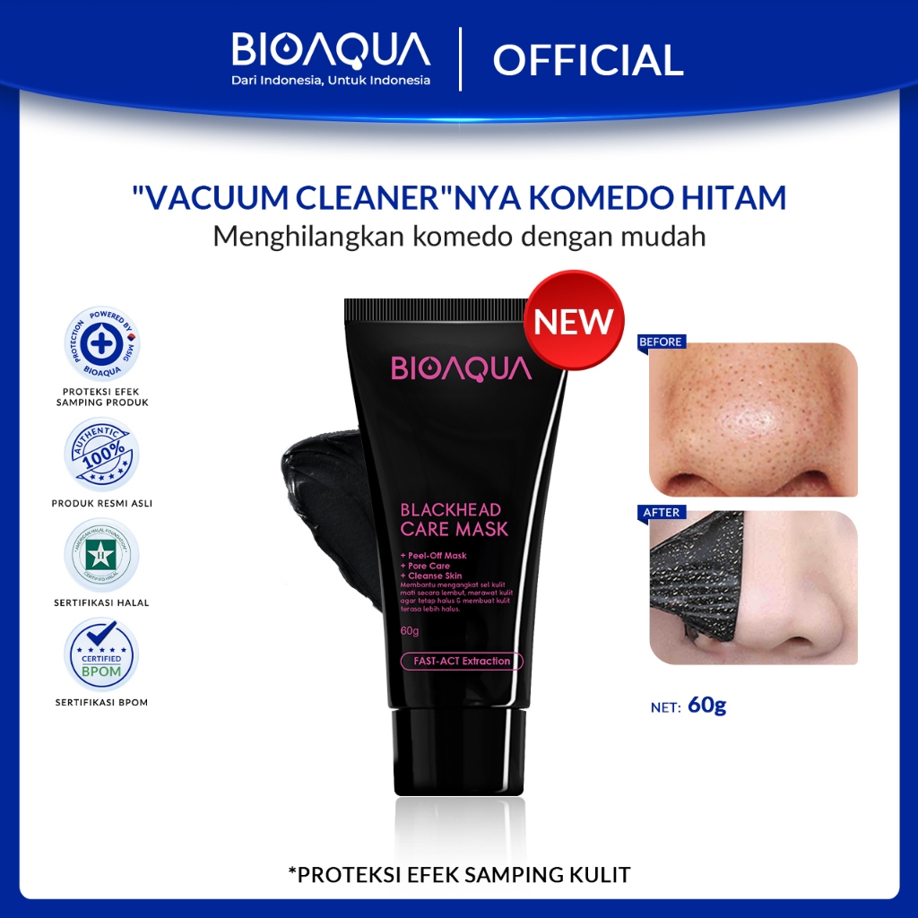 BIOAQUA Masker Komedo Bamboo Charcoal Blackhead Remover Mask Peel Off Mask Masker Wajah Hidung Pembe