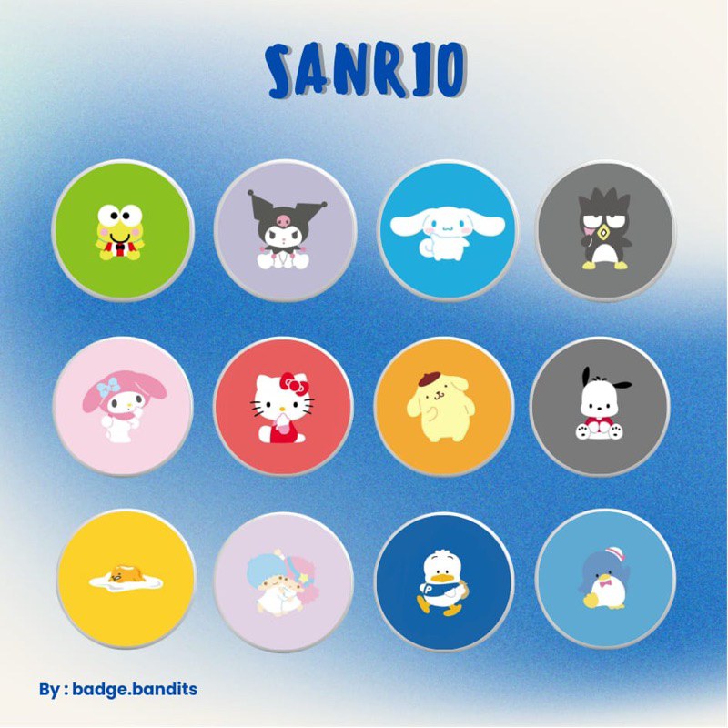 [badge.bandits] Pin Bross Peniti 44mm Sanrio / Badge 44mm Sanrio / Pin Button 44mm Sanrio
