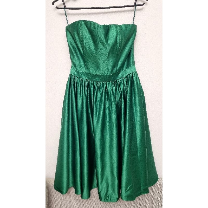 Green Satin Dress - Preloved - Dress Satin Hijau