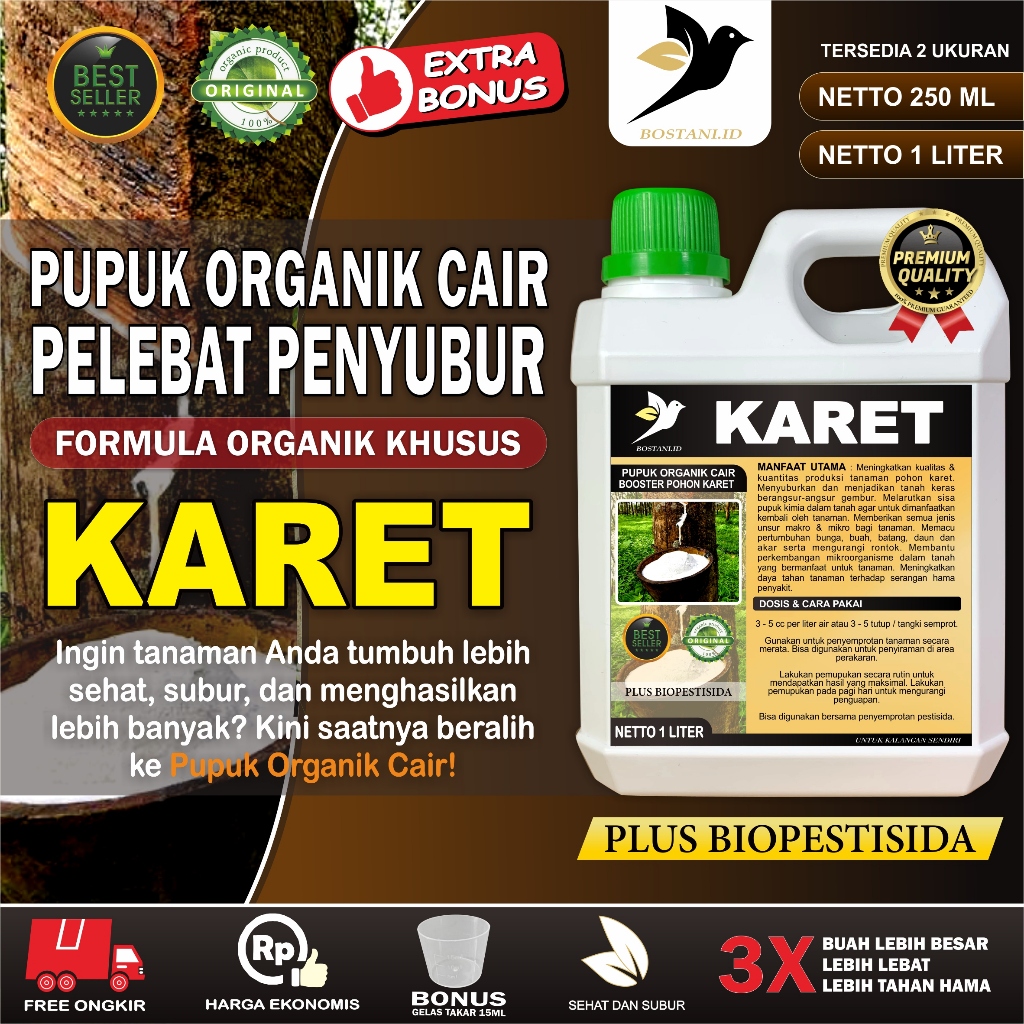 Shopritz Pupuk Organik Cair Karet / Booster Pohon Karet / Pupuk Penderas Getah Karet Cair / Nutrisi