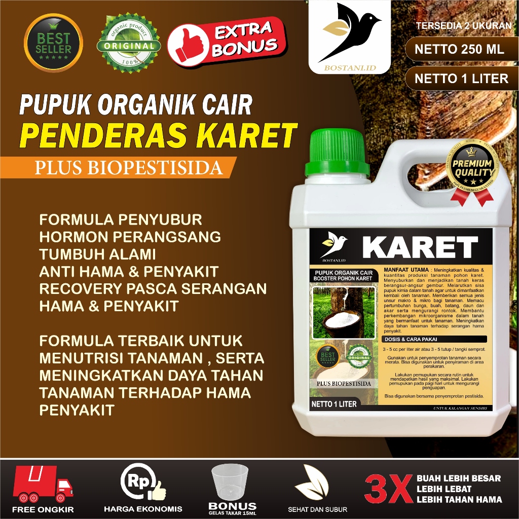 Raflezia Pupuk Organik Cair Karet / Booster Pohon Karet / Pupuk Penderas Getah Karet Cair / Nutrisi