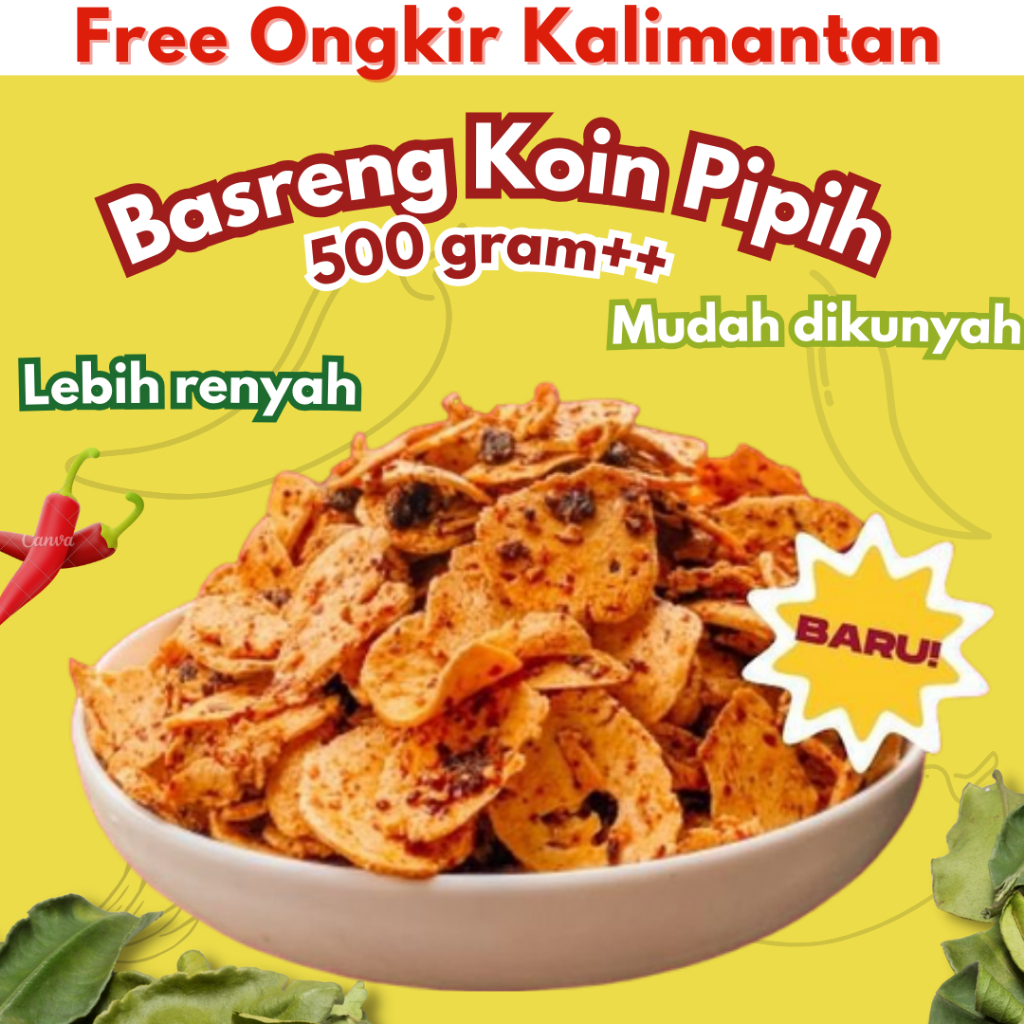 

[Kalimantan] Cemilan Samarinda Basreng Pedas Daun Jeruk Pipih KOIN Cikruh Basreng Samarinda Balikpapan 500 gr