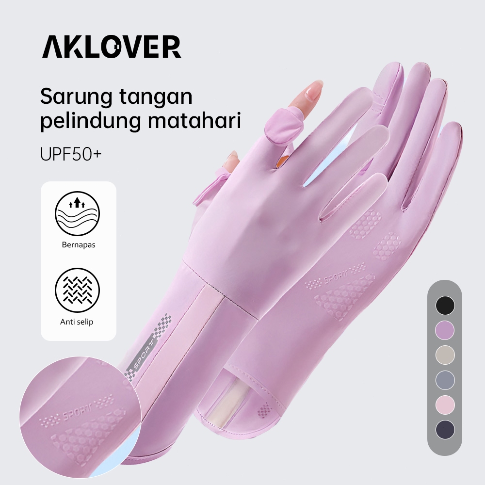 AKLOVER Sarung Tangan Montor Wanita Anti UV Panjang Antislip  Sekodi Kaos Tangan Motor Wanita