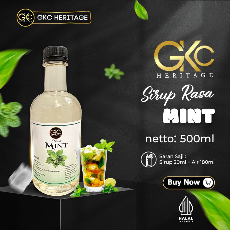 

GKC Heritage Sirup Bali - Sirup Cair Konsentrat Minuman Mint - HALAL - 500ml - Mint Syrup Botol
