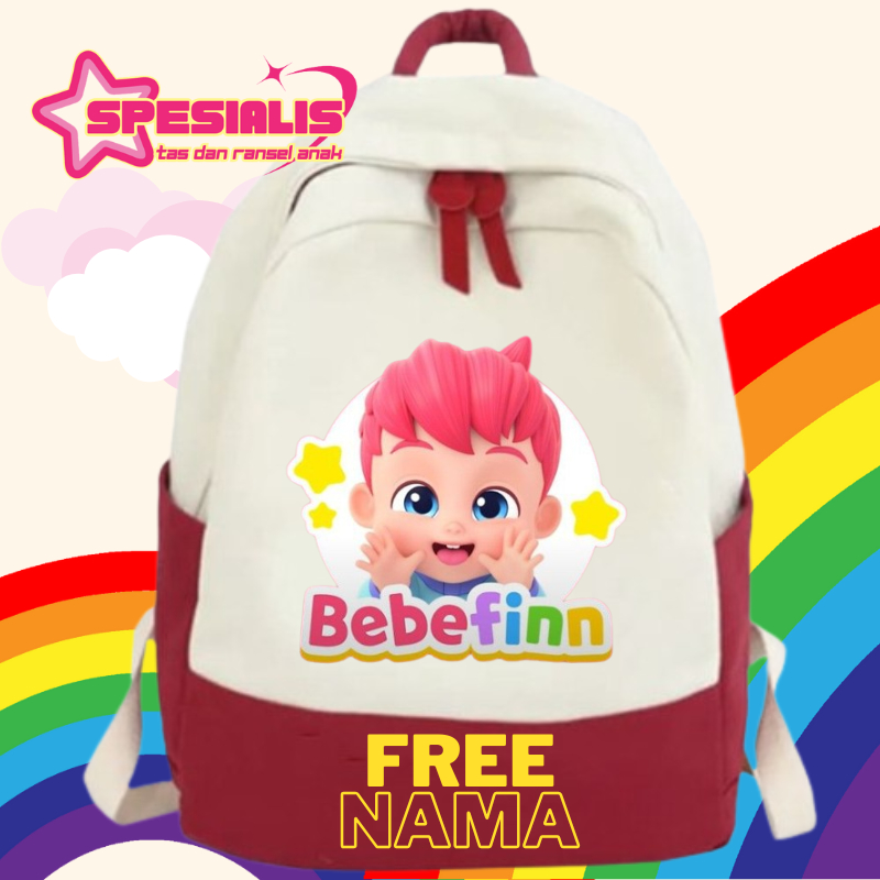TAS RANSEL ANAK BEBEFINN RANSEL ANAK SEKOLAH FREE CUSTOM NAMA