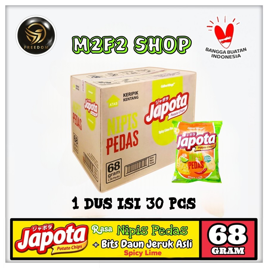 

Keripik Kentang Japota Potato Chips Nipis Pedas | Spicy Lime - 68 gr (Kemasan Karton)