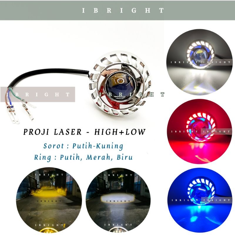 IBRIGHT - Lampu LED mini laser 2.5inc AEDE Jauh dekat