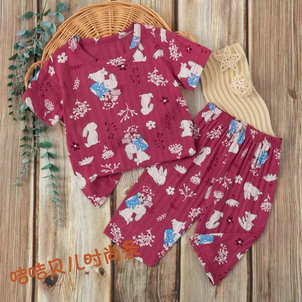 HPL. 09 [BISA COD] GRA SET PIYAMA HPL SALUR KATUN ORGANIK PREMIUM BRAND JIJIBEIER USIA 1 S.D 9 TAHUN