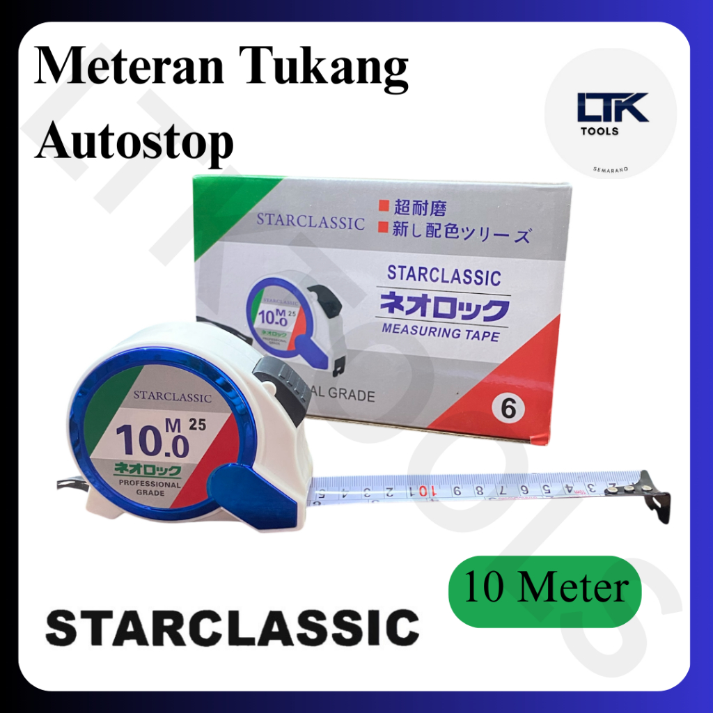 Meteran Autostop Starclassic / Meteran Tukang/ Meteran Tukang 10 Meter