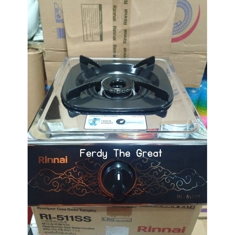 Kompor rinnai 511ss 1 tungku stainless / kompor rinnai  stainless / kompor rinnai sun burner / kompo