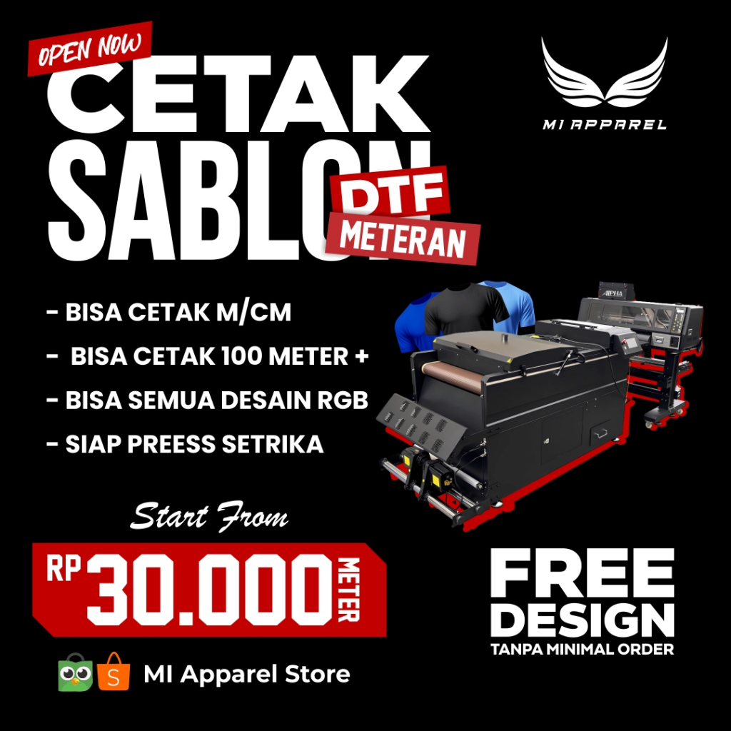 

PRINT SABLON CETAK DTF EXPRESS METERAN SUDAH SIAP PRESS KUALITAS TERBAIK PROSES CEPAT