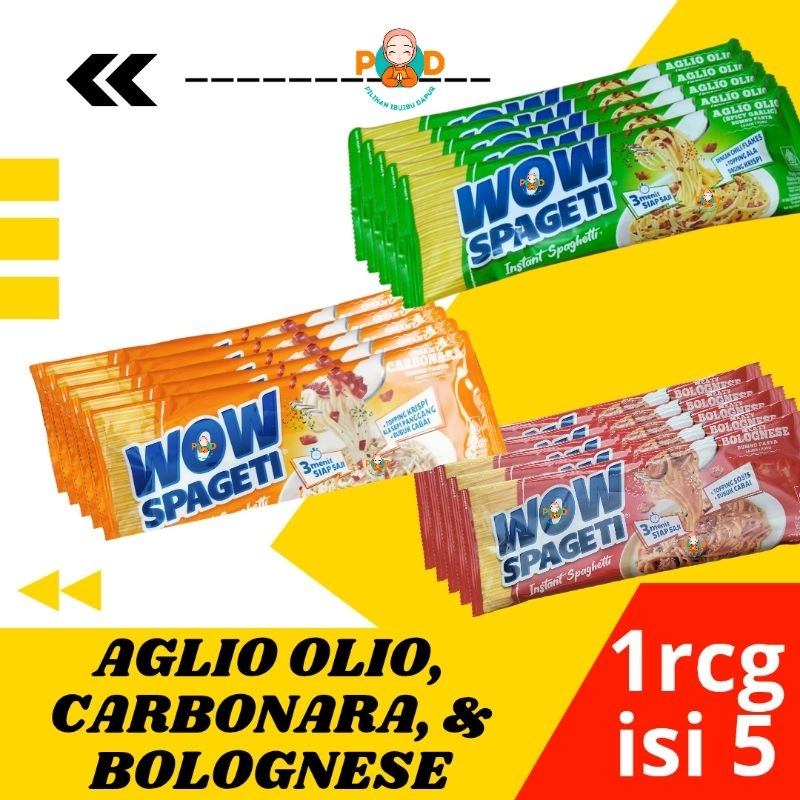 

WOW SPAGETI INSTAN ISI 5 AGLIO OLIO BOLOGNESE CARBONARA - MAYORA