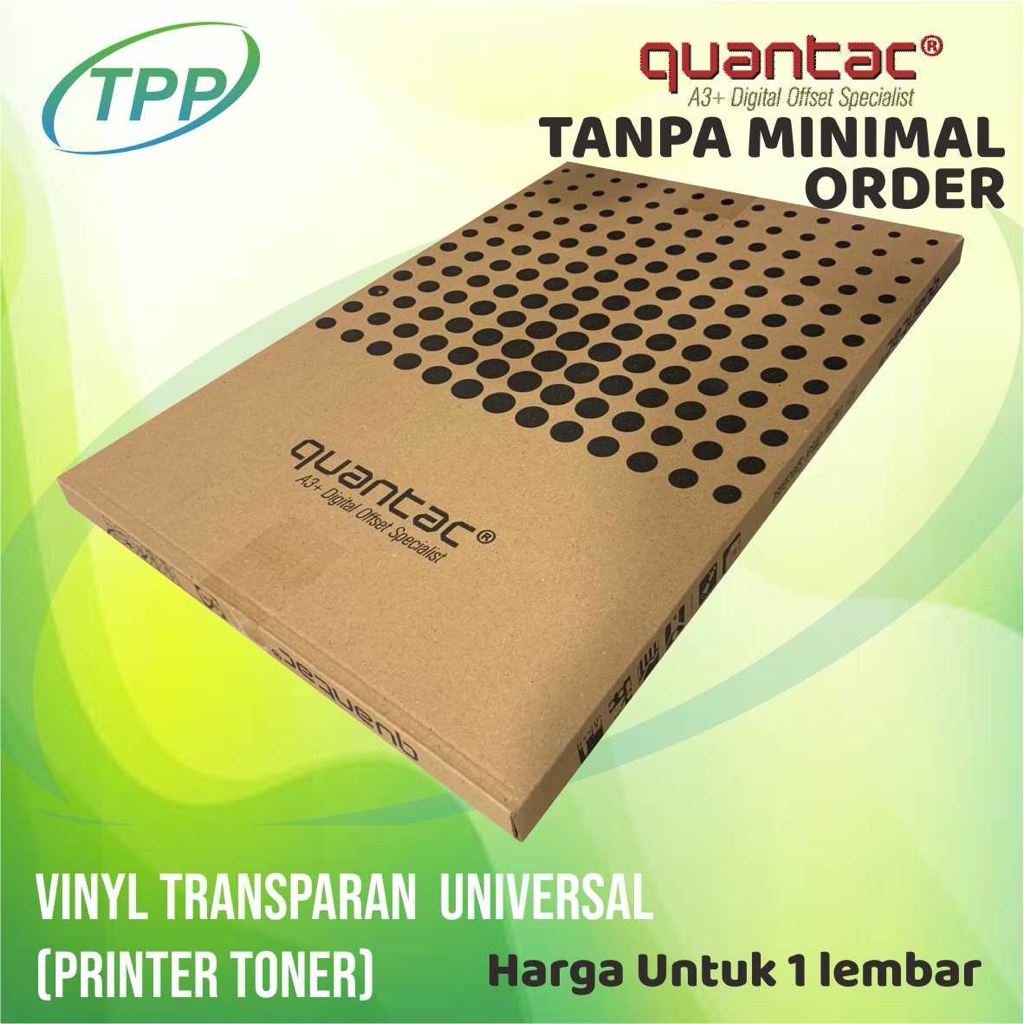 

[Tanpa Minimal] Kertas Quantac Vinyl Transparan Universal Harga untuk 1 Lembar