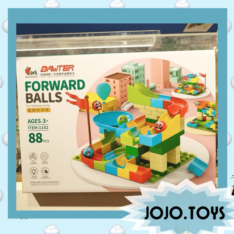 FORWARD BALLS 88PCS SLIDE BALL RUN - MAINAN BALOK SUSUN BOLA MELUNCUR - MARBLE RUN JUMBO SIZE