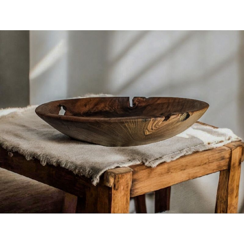 Tempat Buah Aesthetic/ Hiasan Meja Kayu/ Mangkok Akar Jati / Dekorasi Akar Jati