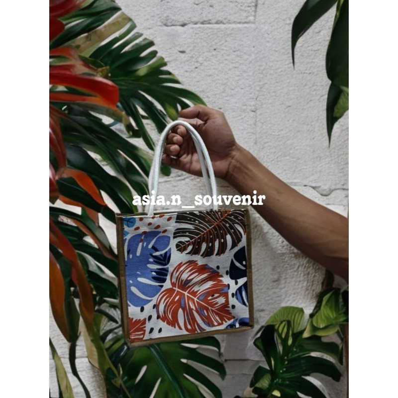 Tote bag mini tali sumbu/Totebag kekinian/Totebag serbaguna/Totebag kanvas/Totebag polyster