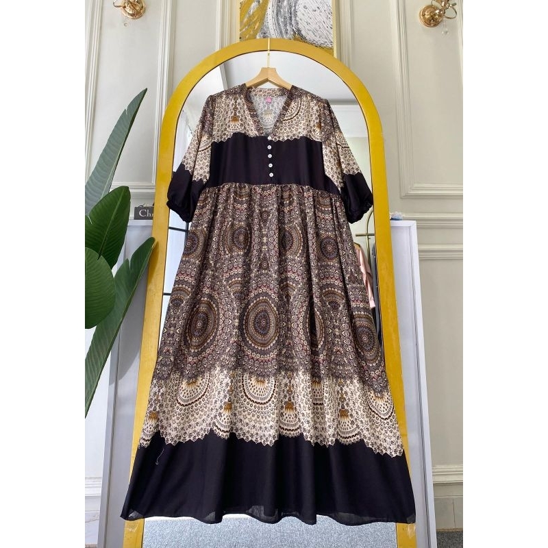 ALEVA DRESS TIARA MIDI DRESS NEW MOTIP GAMIS 3 SUSUN - MIDI YULIA KANCING - SHABIRA DRESS - Selia Dr