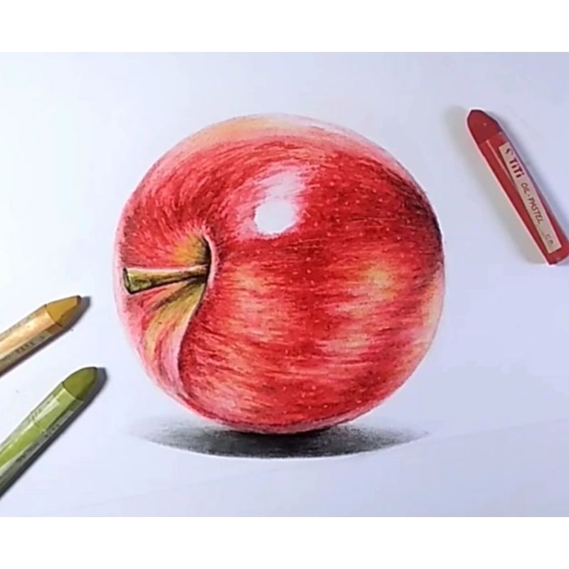 

Gambar Buah-buahan krayon A4 asli bukan digital painting