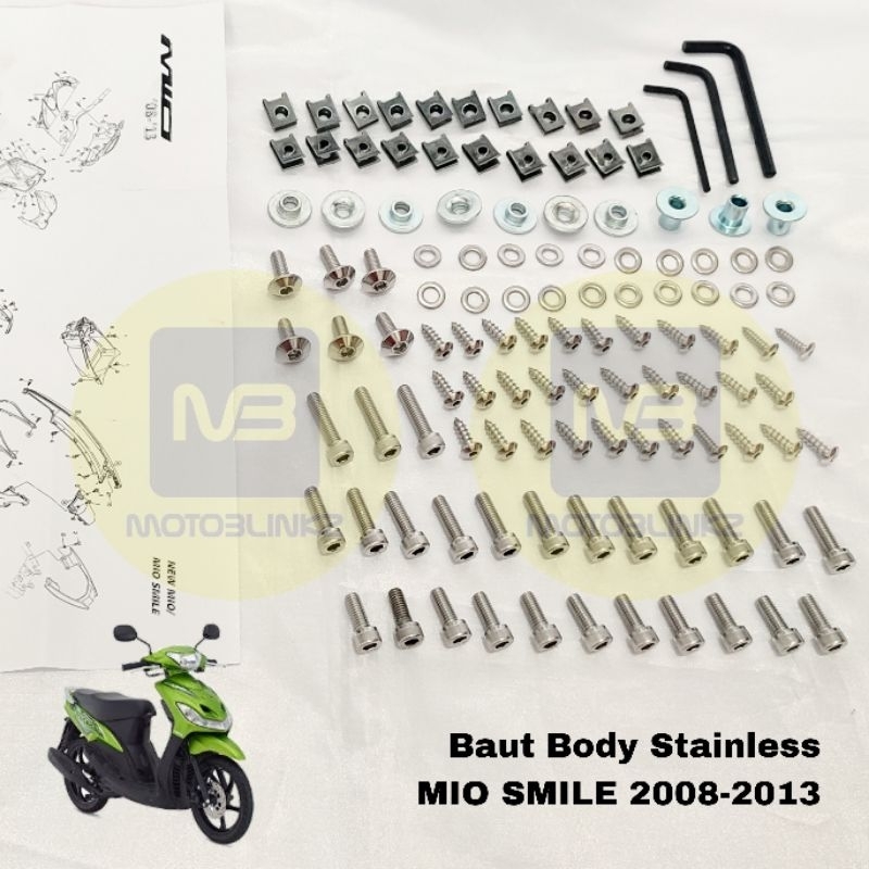 Baut Body MIO Smile 2008-2013 Full Body Non Ori Stainless