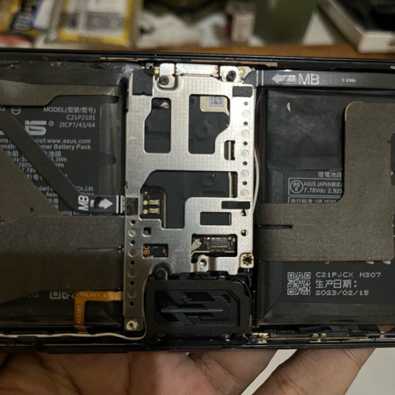 mesin mainboard rog phone 7 resmi 8/256 normal + fingerprint