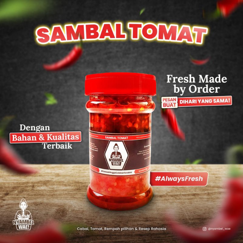 

Nyambel Wae - Sambal Tomat Kemasan Toples Kecil 150 Gram
