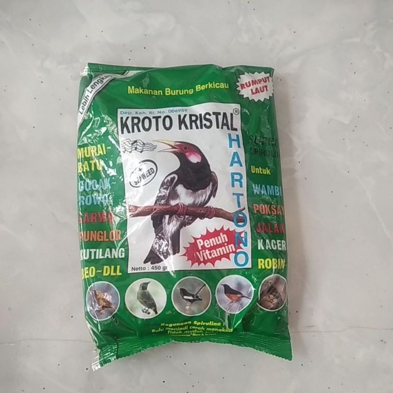 pakan burung voer kroto kristal Hartono hijau