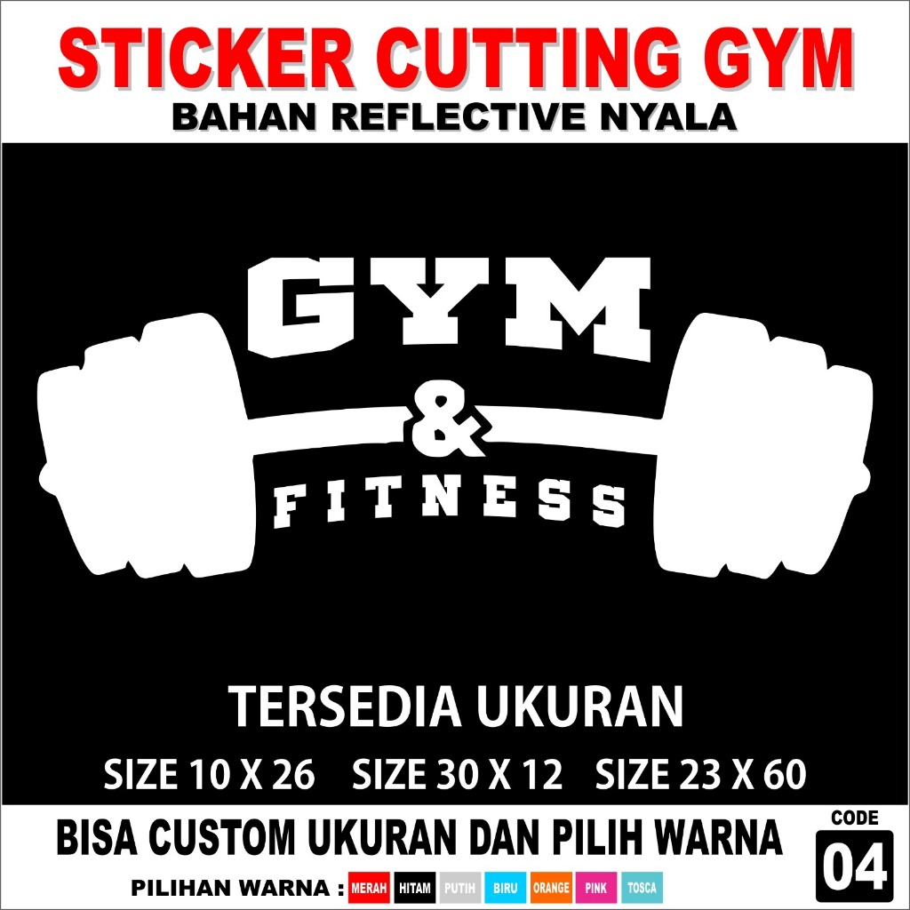 STICKER WALL CUTTING STICKER CUTTING DINDING GYM STICKER CUTTING KACA GYM BAHAN CUTTING REFLEKTIV NY