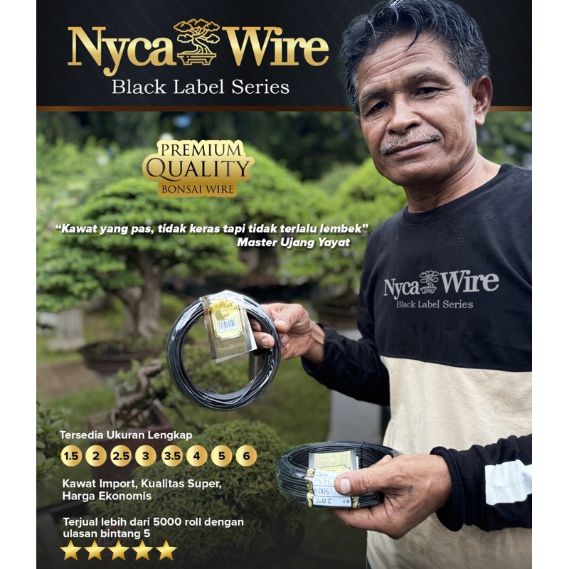 NYCA KAWAT BONSAI HITAM PROFESIONAL PREMIUM SOFT 1 KG
